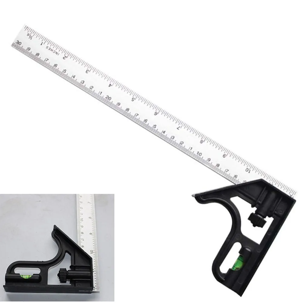 

300mm Adjustable 90° Combination Angle Square Metric Angle Finder & Protractor Ruler Level Multifunction Measuring Tools