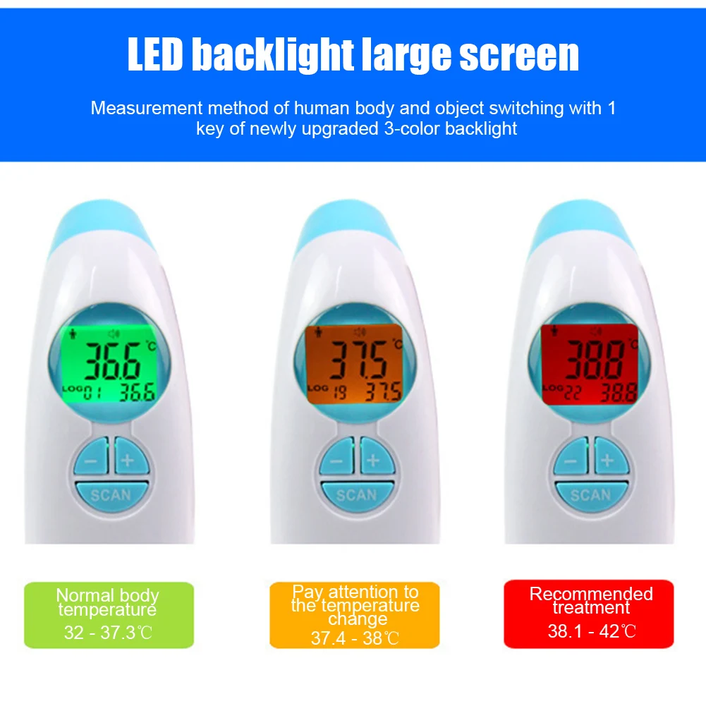 

Non-contact Forehead Infrared Thermometer Digital LED Backlit Hand-held Temperature Meter BMF88