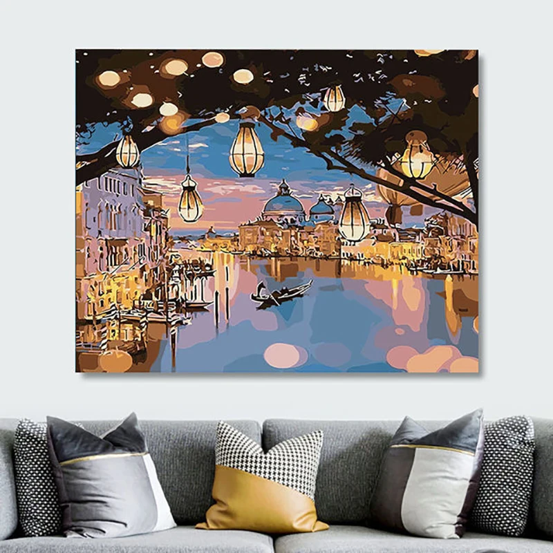 

Oil Painting By Numbers Flower On Cotton With Frame Handmade Drawing For Adults Picture Coloring Decoration Art