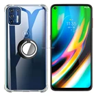 Чехол для Moto G9 Plus с кольцом на палец, прозрачный мягкий ударопрочный чехол из ТПУ для Motolora Moto G9 Plus XT2087-1