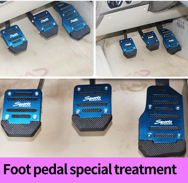 

3-piece car anti-skid pedal clutch brake accelerator pedal cover set aluminum alloy pedal cover pad manual transmission