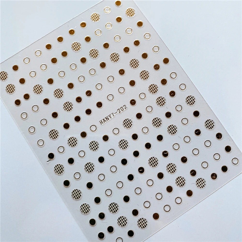 HANYI 202 круг вейвлет волновой точки 3D задняя клей для ногтей Наклейка наклейки