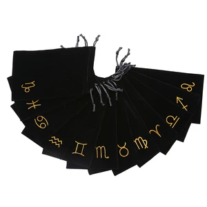 1 шт. мини-Посылка на шнурке для игральных карт, 12 созвездий, бархатная пентаграмма, сумка для хранения карт, игрушка для дома