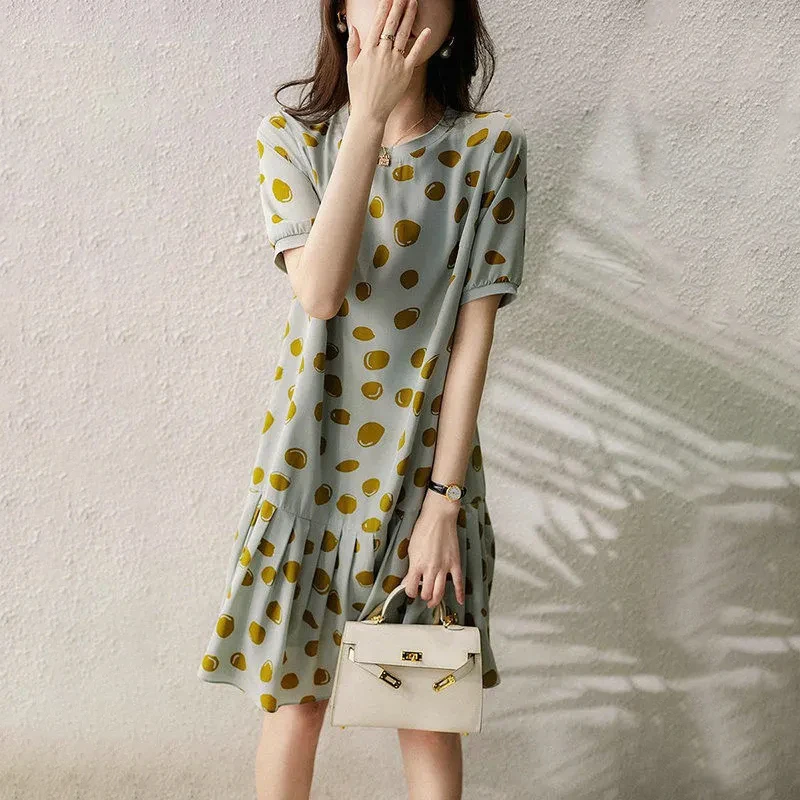 

Dress women's new short sleeves spring 2021 summer fashion new model thin summer dress women A-LINE club dress