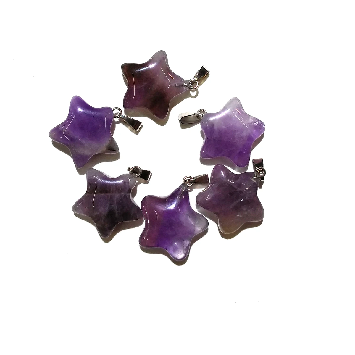 

10Pcs/lot Natural Stone Amethysts Pendant Crystal Charms Pendants For Jewelry Making DIY Necklace Earrings Size 20mm Wholesale