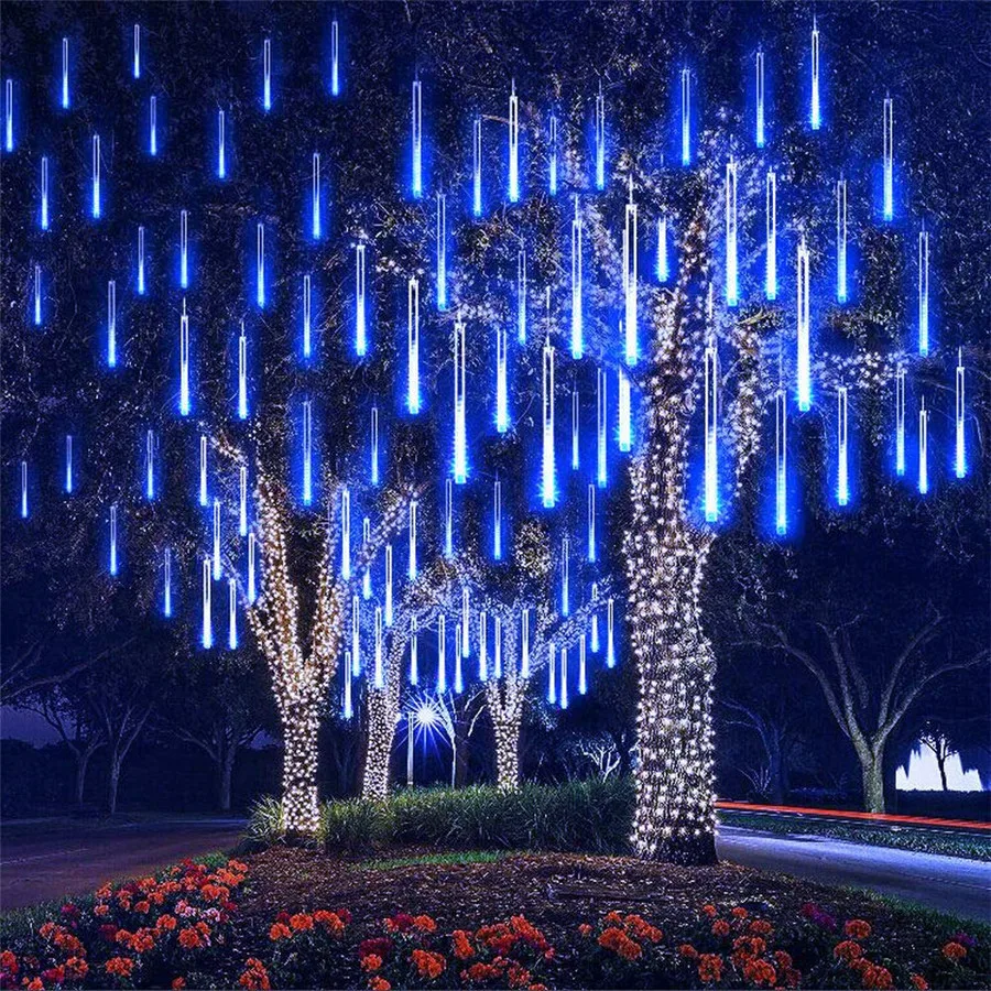 

50cm Christmas Outdoor String Lights Led Meteor Shower Rain light 8 Tubes Waterproof Garland Weeding Lamp for Home Garden Decor