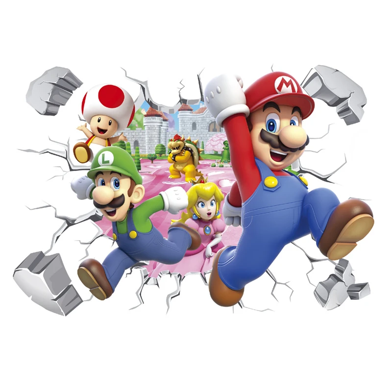 Суперзабавные 3d наклейки Братья Марио на стену виниловые настенные украшение