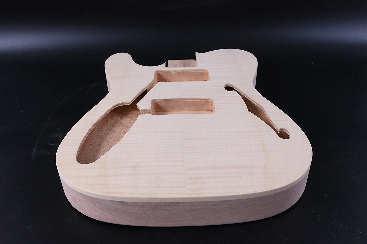Подходит Diy Left hand Tele style корпус электрогитары красное дерево + пламя кленов шпон