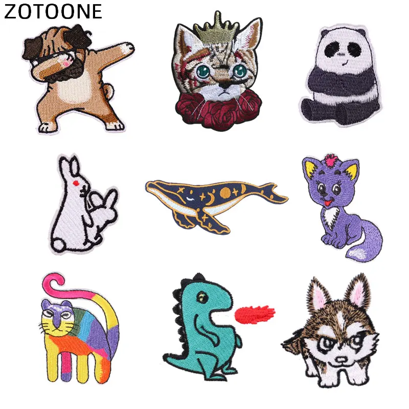 Нашивка ZOTOONE с изображением мультяшного кота волка железные наклейки для одежды