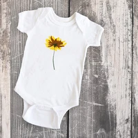 sun flower fashion 2020 mom and daughter matching clothes sun flower tshirt family clothing big sister plant pattern print