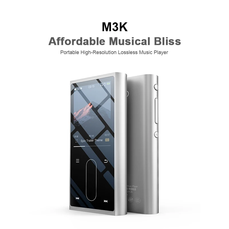 

Музыкальный плеер FiiO M3K Mini, Hi-Fi портативный аудио плеер с поддержкой MP3, Hi-Res звук без потерь, чипы AK4376A DAC, высокоточная запись, время работы бат...