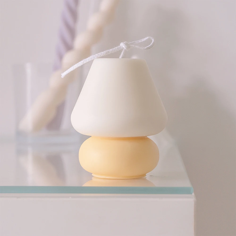 Lámpara de mesa de setas en forma de vela de silicona, molde para dulce pastelero de Chocolate, jabón artesanal de yeso, herramienta de fabricación, accesorios de decoración del hogar