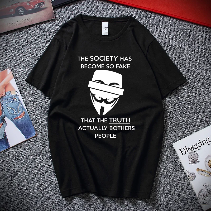 Футболка с надписью Anonymous Quote Fake Society Funny Hacker Parody Guy Fawkes унисекс хлопковая футболка