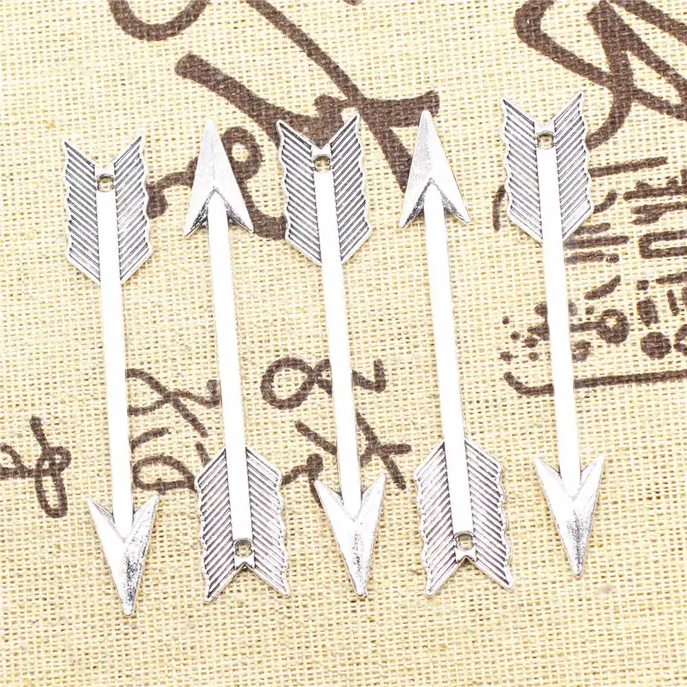 

Charms For Jewelry Making 11x61mm Arrow Charms Antique Silver Color 5pcs