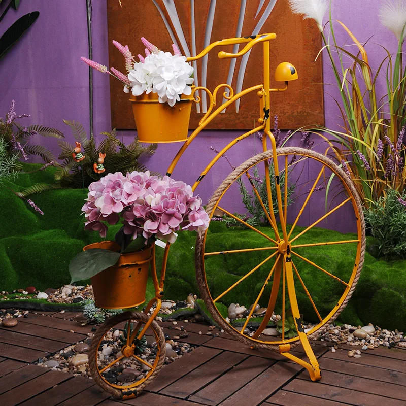 Американский Сельский Ретро Железный велосипед моделирование цветочный стеллаж