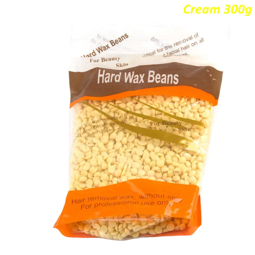Depilatory Hot Film Hard Wax Bean For Waxing No Strip Needed For Body Bikini Face Hair Removal 300g Hard Wax beans - Цвет: Feecy 300g Cream