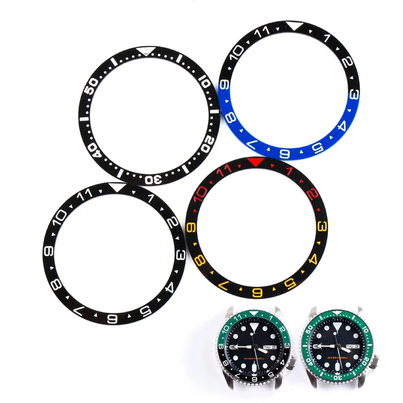 

Flat Ceramic Bezel Insert 38*31.5mm MOD For Seiko Brand SKX007 SKX011 Divers SUB Replacement Watch Parts Luminous Ring Stickers