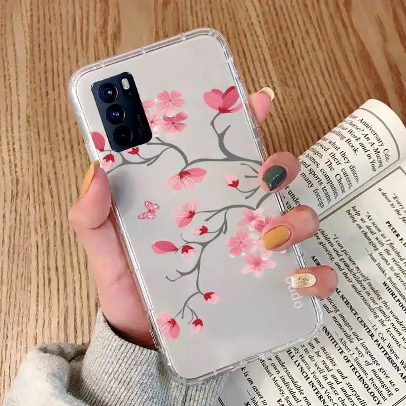 

Cherry Blossom Tree Phone Case Transparent For OPPO A 3 5 33 7 8 52 9 11 32（2020）53S F 9 11 Realme X T 7 50 7 PRO