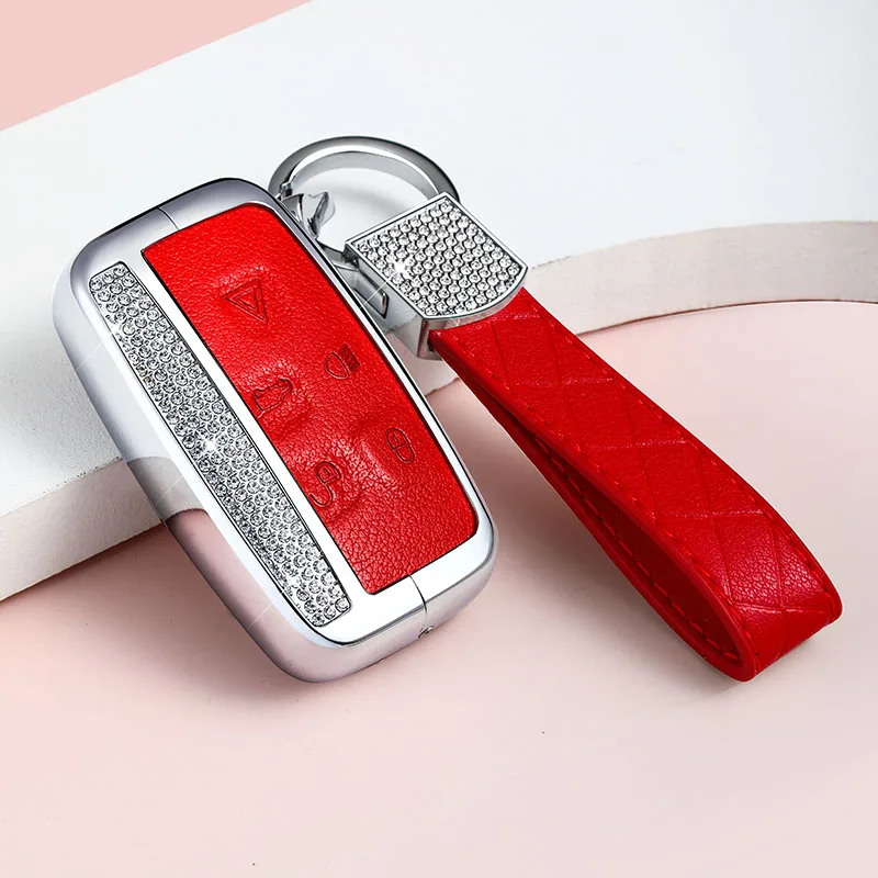 

Роскошный Алмазный автомобильный чехол для ключа с дистанционным управлением чехол для ключа для Land Rover Range Rover Freelander 2 Sport Evoque 5 кнопок умный ...