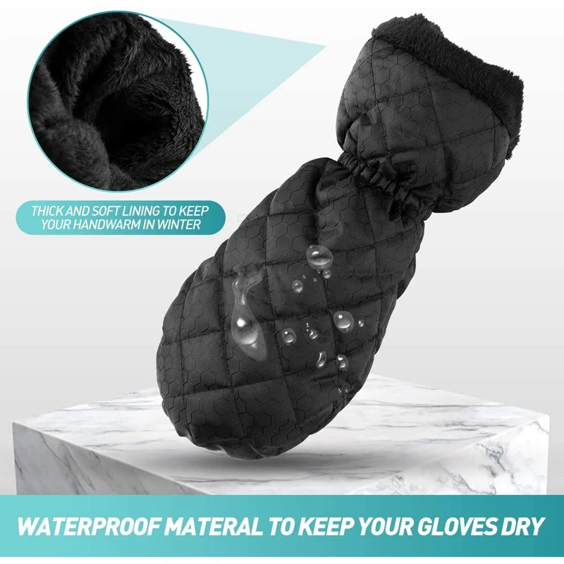

Ice Scraper Mitt, Windshield Snow Scraper Mitt with Waterproof Glove Lined of Thick Fleece for Car SUV Truck