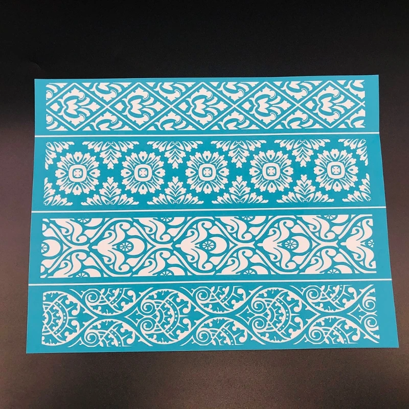 

Винтажный кружевной самоклеящийся трафарет для шелкографии, сетчатые переводы для самостоятельного изготовления футболок, подушек, текст...