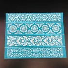 Винтажный кружевной самоклеящийся трафарет для шелкографии, сетчатые переводы для самостоятельного изготовления футболок, подушек, текстильных картин, украшения