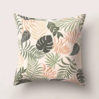 one side print cushion cover polyester decorative for sofa seat soft throw pillow case cover 45x45cm leaf flower