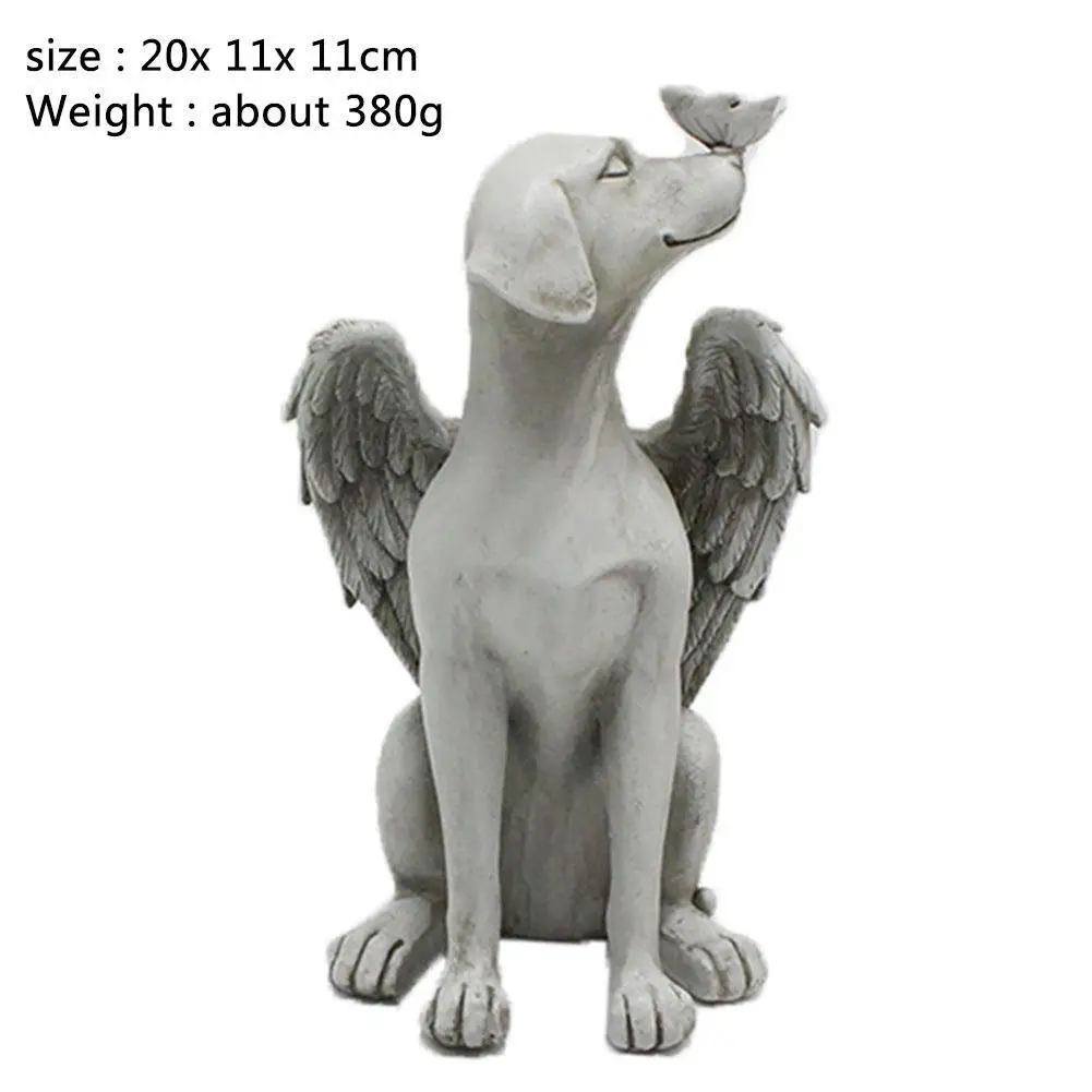 

Angel Dog Cat Statue Model Resin Garden Excellent Workmanship Dog Cat Sculpture Display Ornament for Yard Home Decoration