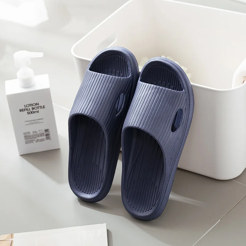 

2021 New Home Slippers Women Summer Indoor Wear Non-slip Couples Bathroom Soft Bottom Non-slip Non-smelling Feet Male Slippers