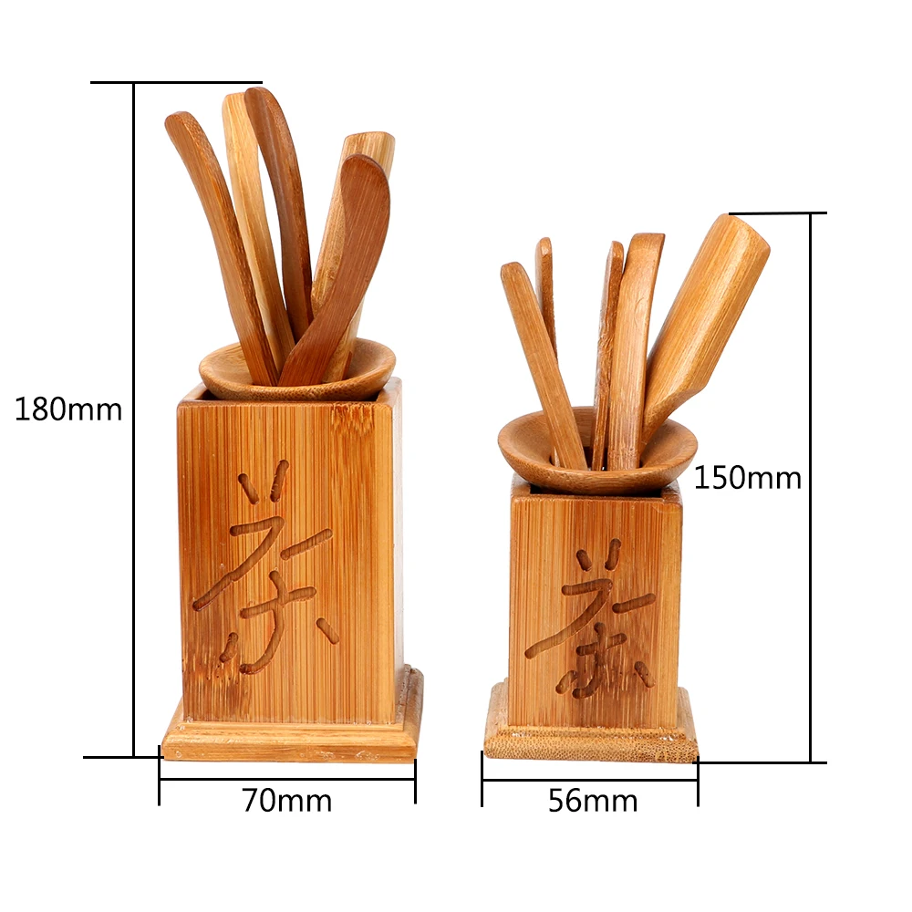 

Tea Tools Set Tea Ceremony Utensils Puer Knife Spoon Kung Fu Tea Sets 7pcs/set Vintage Clip Strainer Chinese Bamboo