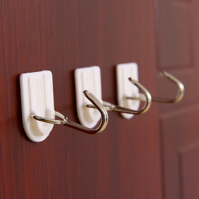 1/5 / 10 шт модный креативный белый пластиковый крюк крепкий клейкий крючок