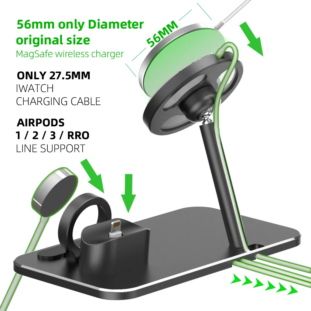 

GTWIN Wireless Charging Station Stand For Apple To iPhone 12 Pro Max Mini Apple Watch i-Watch Wireless Charge Pad dock holder