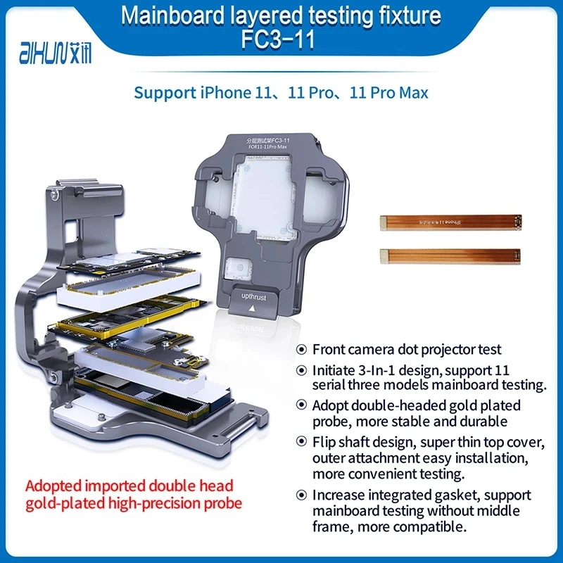 

AIXUN-FC3-11 Double-Headed Gold Plated High Precise Probe Motherboard Layered Testing Fixture Tools For iPhone 11/11Pro/Pro Max