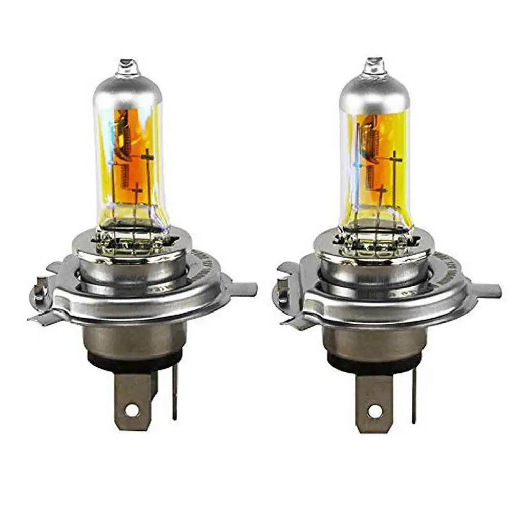 DC 12V 60/55W P43T галогенная лампа 2300k золотисто-желтый кварц 60w стеклянный луч h4 низкая Автомобильная фара 55w галогенная Высокая Q4J5