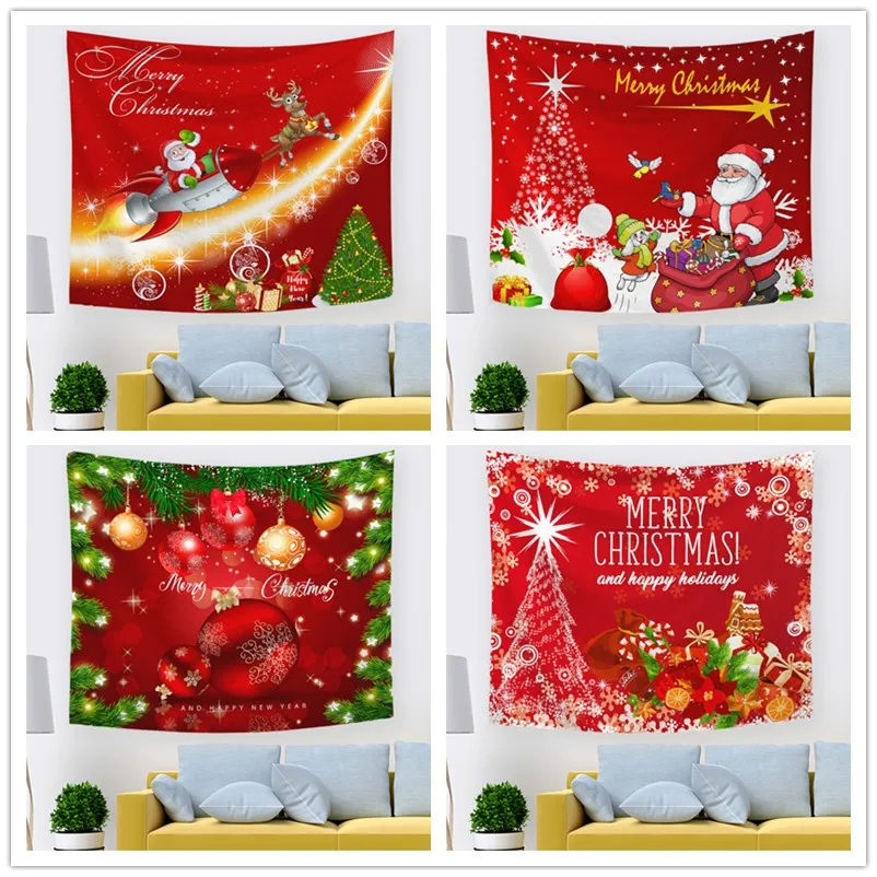 Счастливого Рождества гобелены настенная ткань с оленями коврики для йоги