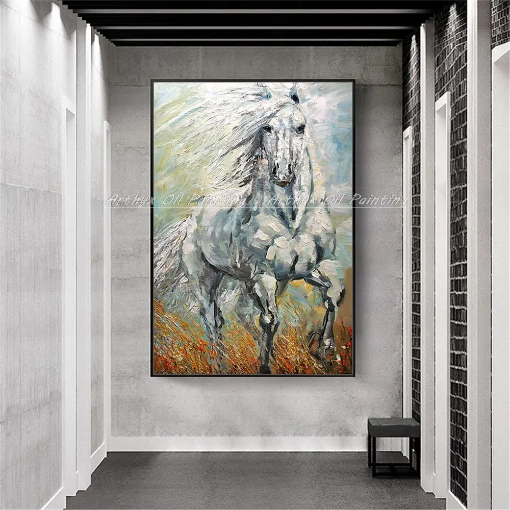 Arthyx настенные картины ручная роспись Конская масляная живопись на холсте