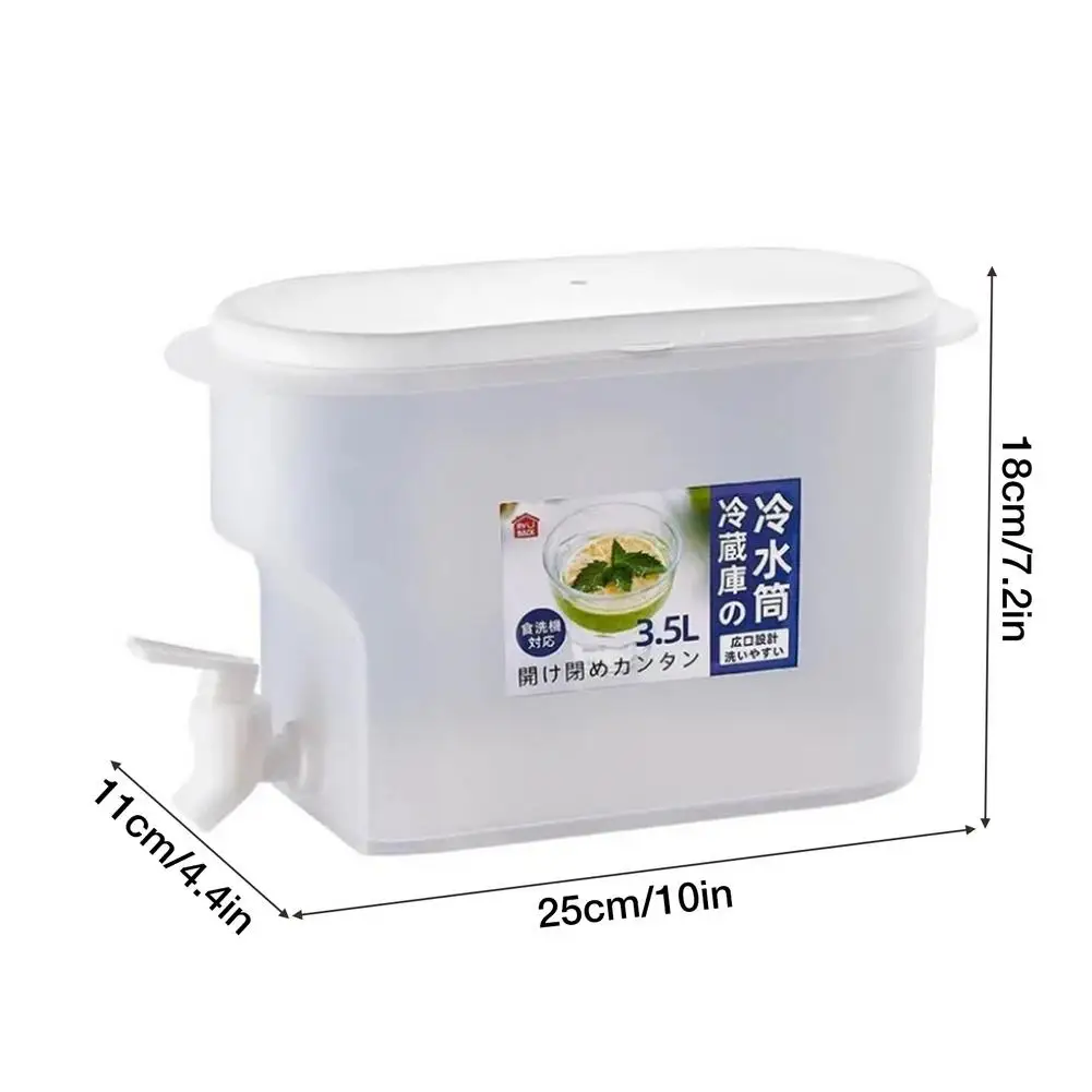 

3.5L Cold Kettle With Faucet Refrigerator Fruit Teapot Summer Household Lemonade Bottle Large Capacity Ice Water Cool Bucket