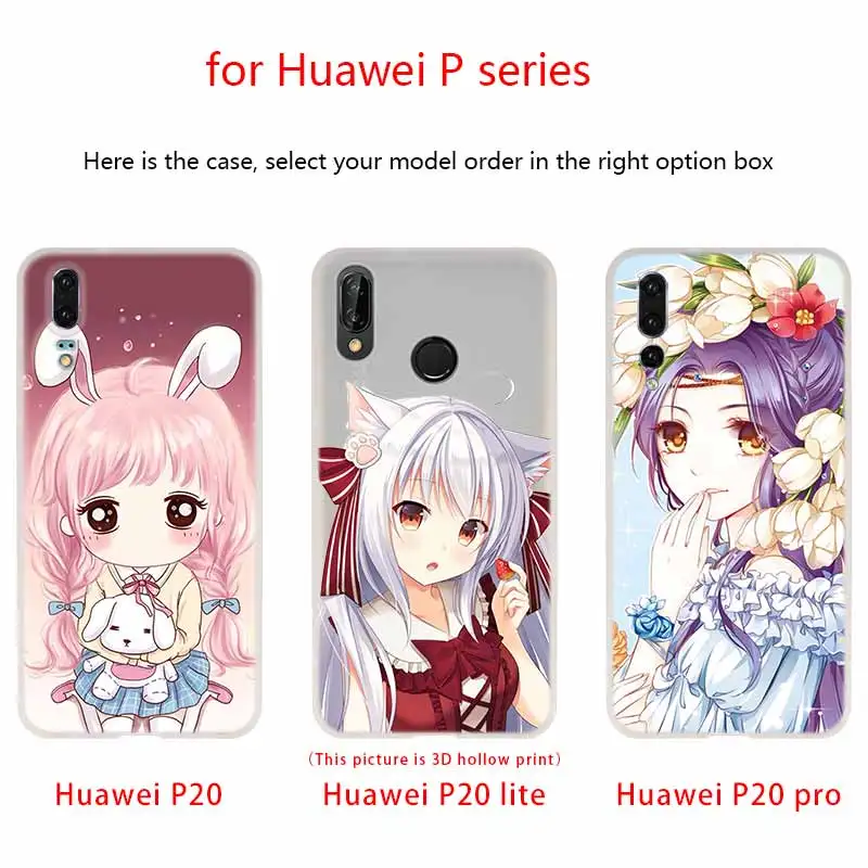 Силиконовый мягкий чехол из ТПУ для Huawei P30 P40 P20 Pro P10 P9 Lite P Smart Z 2020 мультяшный аниме