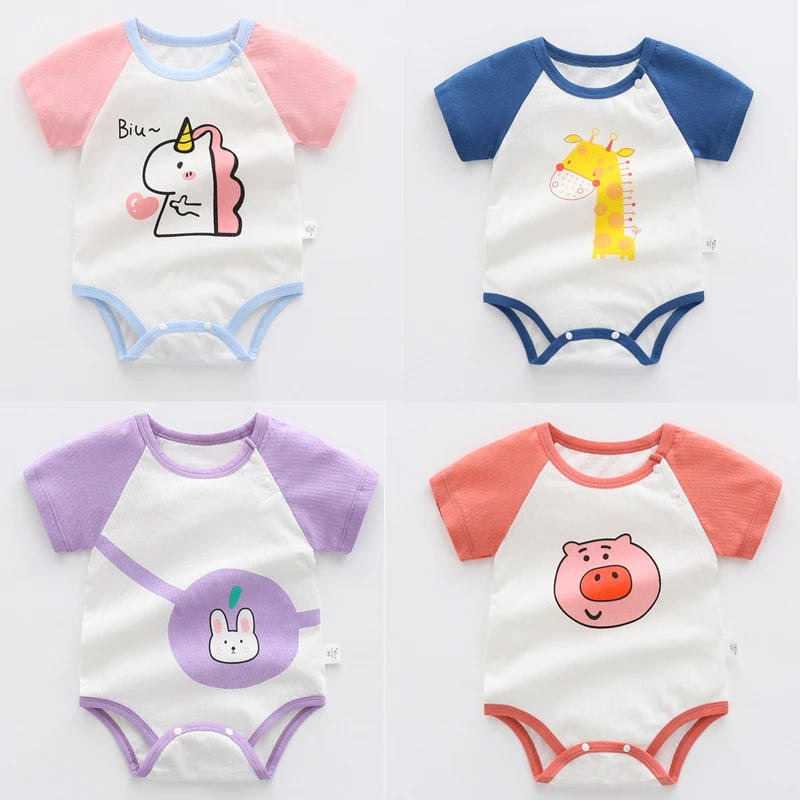 

Toddler Cotton Jumpsuit Short Sleeve Boys Clothes Newborn Baby Rompers Kids Pajamas Born Crawling Girls 0-24M Infantil Bodysuits