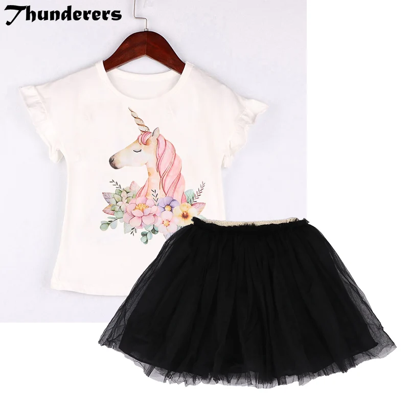 Детский комплект одежды для девочек новая белая футболка с волшебным рисунком