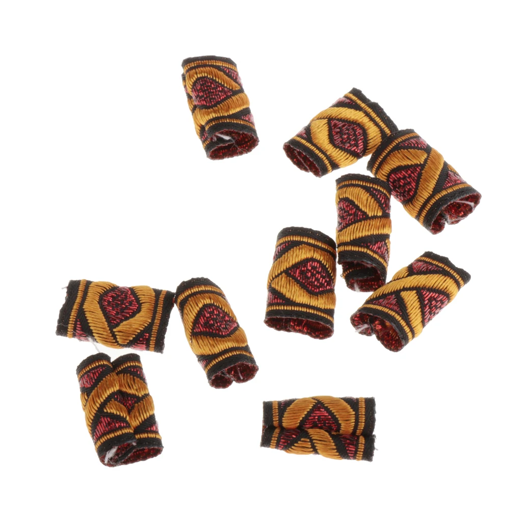 

Set of 10 Fabric Beads Hair Decoration Clips Braids Pendants 5-7mm
