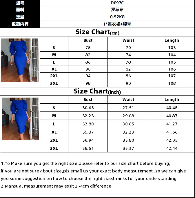 

New Women Fashion Dress Office Ladies Africa Half Sleeve Work Pencil Hip Midi Dress Ruffles Pleated Slim Solid Dresses Vestidos