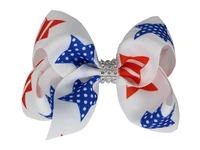 23 colors 3 5inch independence day bowknot 4th of july hair bow hair clip american flag patriotic bows hair accessories