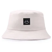 2021 New Hip Hop Smile Face Bucket Hats For Women Fashion Men Summer Sun Fishing Cotton Sun Hat Cute Girls Beach Panama Caps