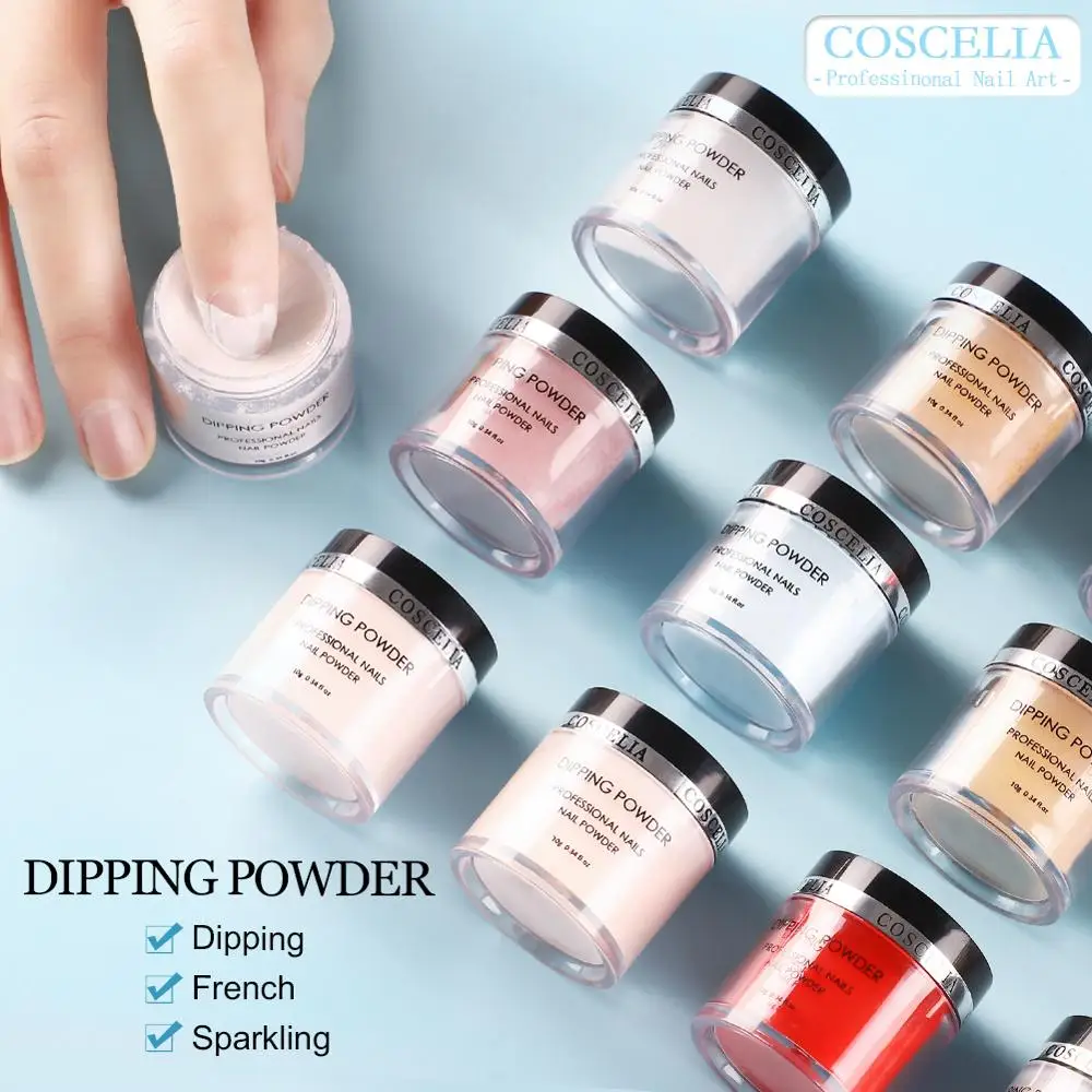 Порошок для ногтей COSCELIA акриловая пудра с градиентом блеск маникюра лак