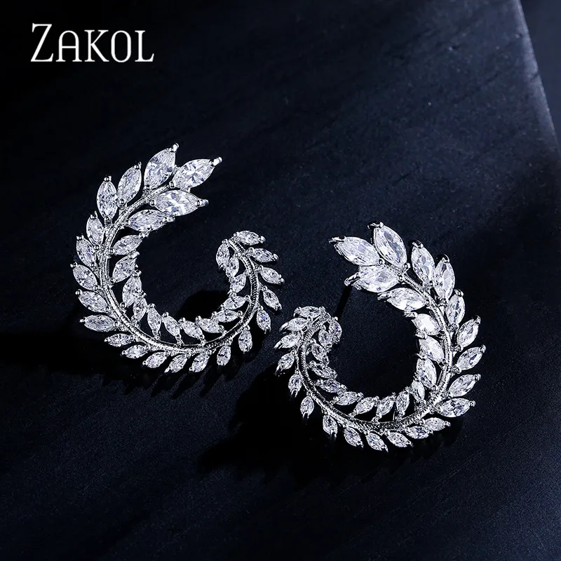 ZAKOL набор из 4 шт. в форме листа новое модное ожерелье серьги браслет и кольцо