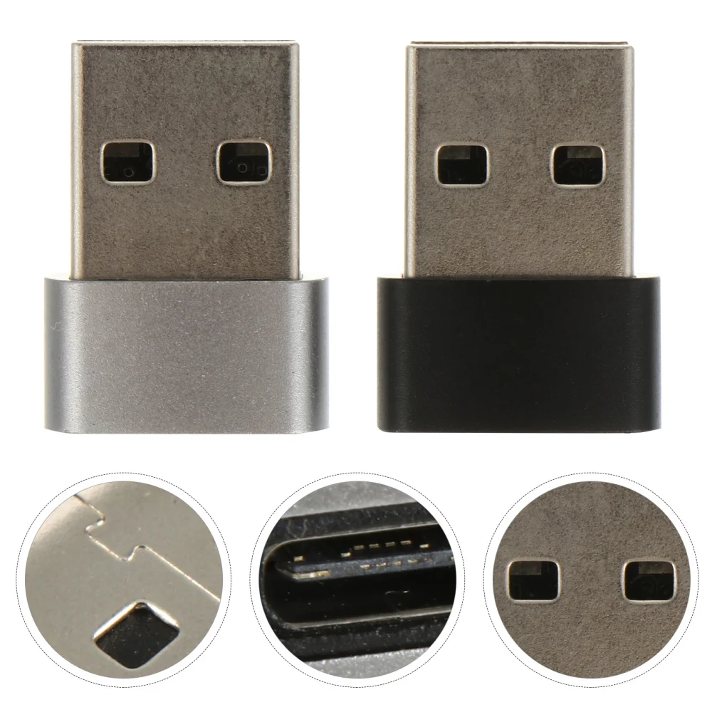 

2pcs USB 2.0A Male to Type-C Female Adapter Portable Converter for Phone Laptop