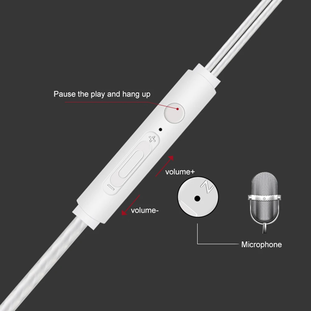 Портативные наушники EOR V5 проводные Hi Fi вкладыши с микрофоном подходят для iphone и