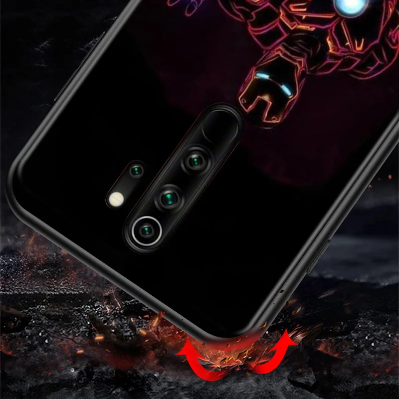 

Marvel Avengers Super Hero Iron Man For Xiaomi Redmi K40 K30T K30S K30i K20 10X 9T 9i Ultra Pro 5G TPU Silicone Black Phone Case