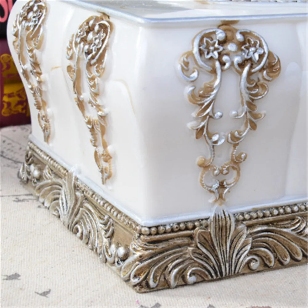 NEWYEARNEW Resin Tissue Holder Box European Antique Noble Home Decoration Storage Wedding Gifts | Дом и сад